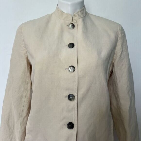 Jones New York Silk and Linen collarless blazer - Picture 2 of 14